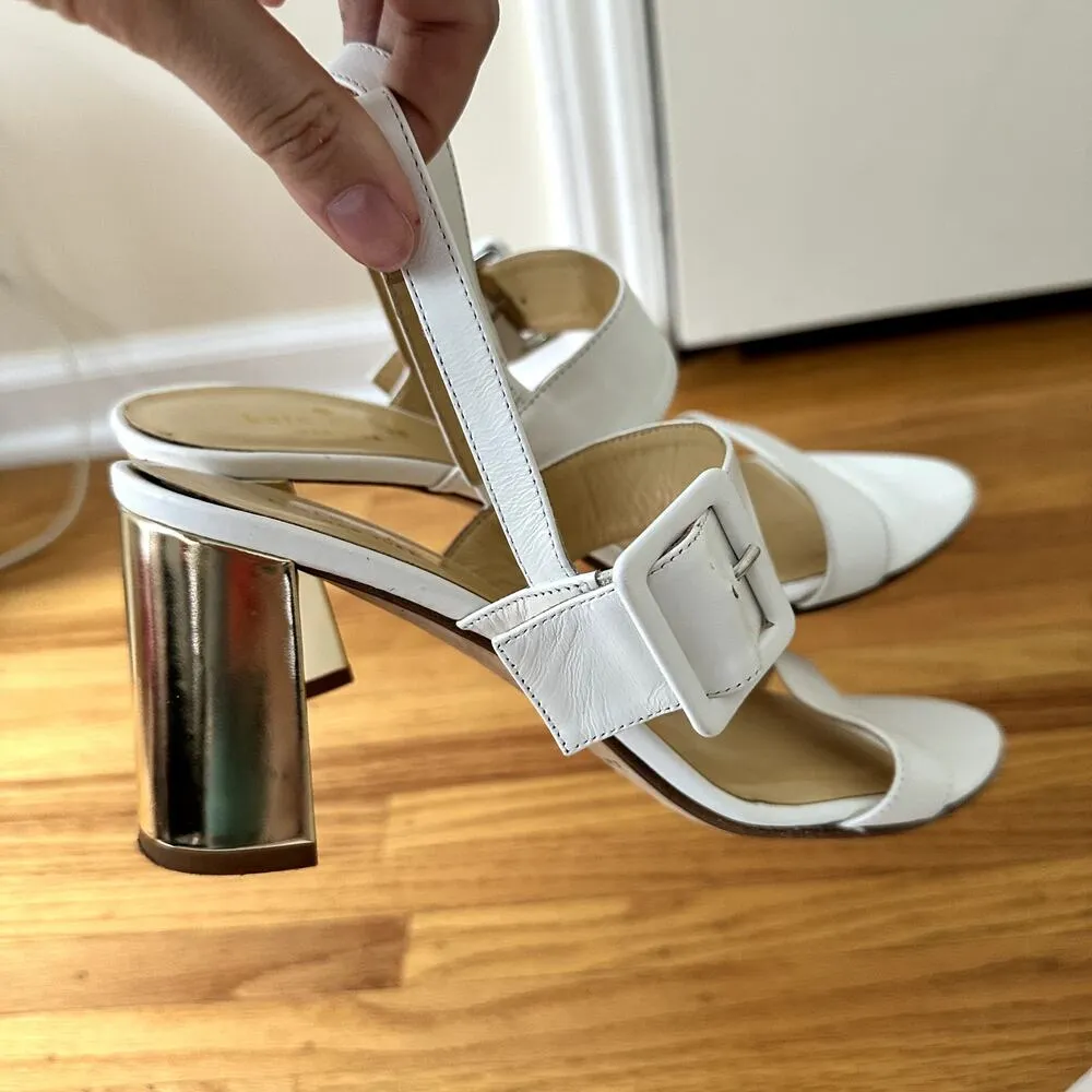 Kate Spade Round Toe Slingback Leather Sandal Sz 9 - Image 8