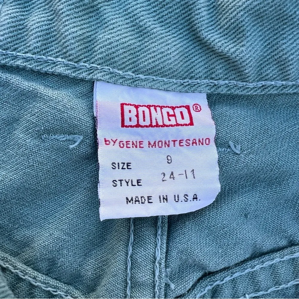 VTG 90s Bongo High Rise Button Fly Wedgie Fit Sage Green Jean Shorts 25” waist - Image 3