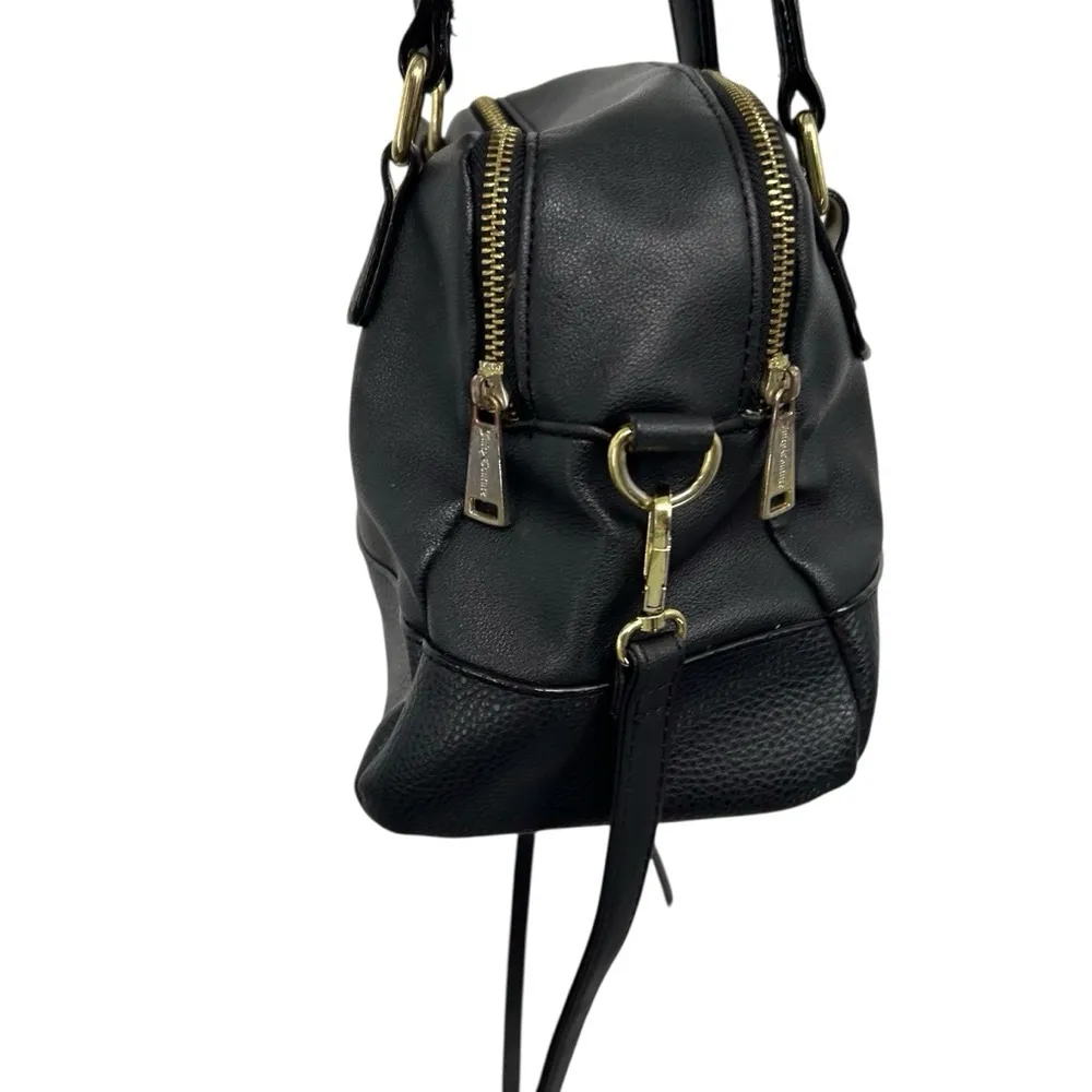 Juicy Couture Black Pebbled Satchel Bag | Gold Hardware | Y2K Classic Purse - Image 8