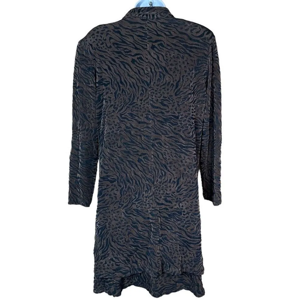 Vintage Rabbit Rabbit Designs Animal Print Cardigan and Dress Size 12P Brown - Image 2