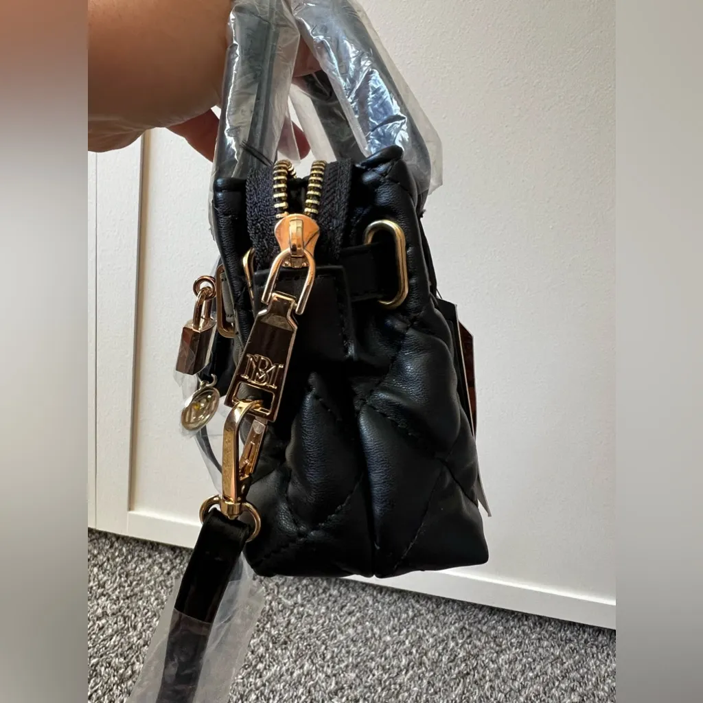 Studio Badgley Mischka NWT Mini Diamond Quilted Tote With Front Lock Purse Bag‎ - Image 13