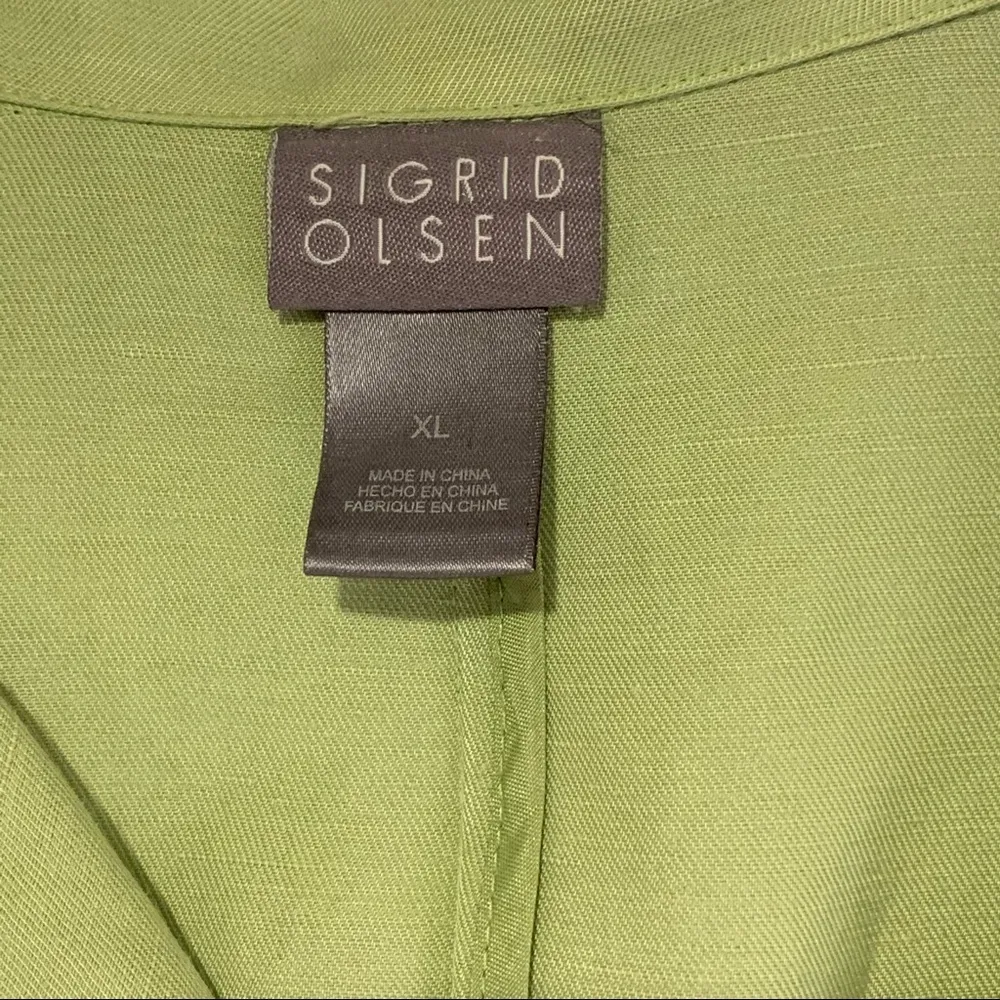 Sigrid Olsen Green Linen Blazer Size XL - Image 3