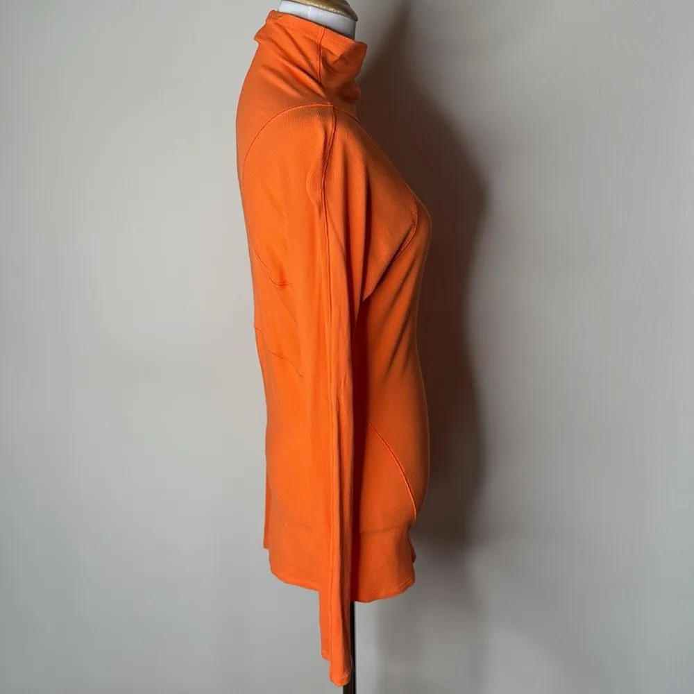 Lululemon Orange La Tight Fit Long Sleeve Mock Neck Pullover - Image 4