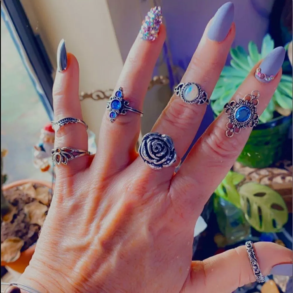 Boho Festival 7 Piece Ring Set - Image 2