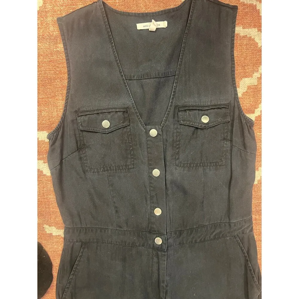 Anthropologie AVEC LES FILLES Women’s Cargo Jump suite Black size 2 - Image 7