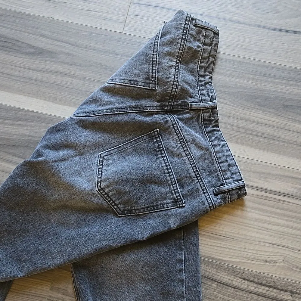 Missguided High Rise Mom Jeans 4R Black/grey Y2k Washed Retro Grungecore - Image 2