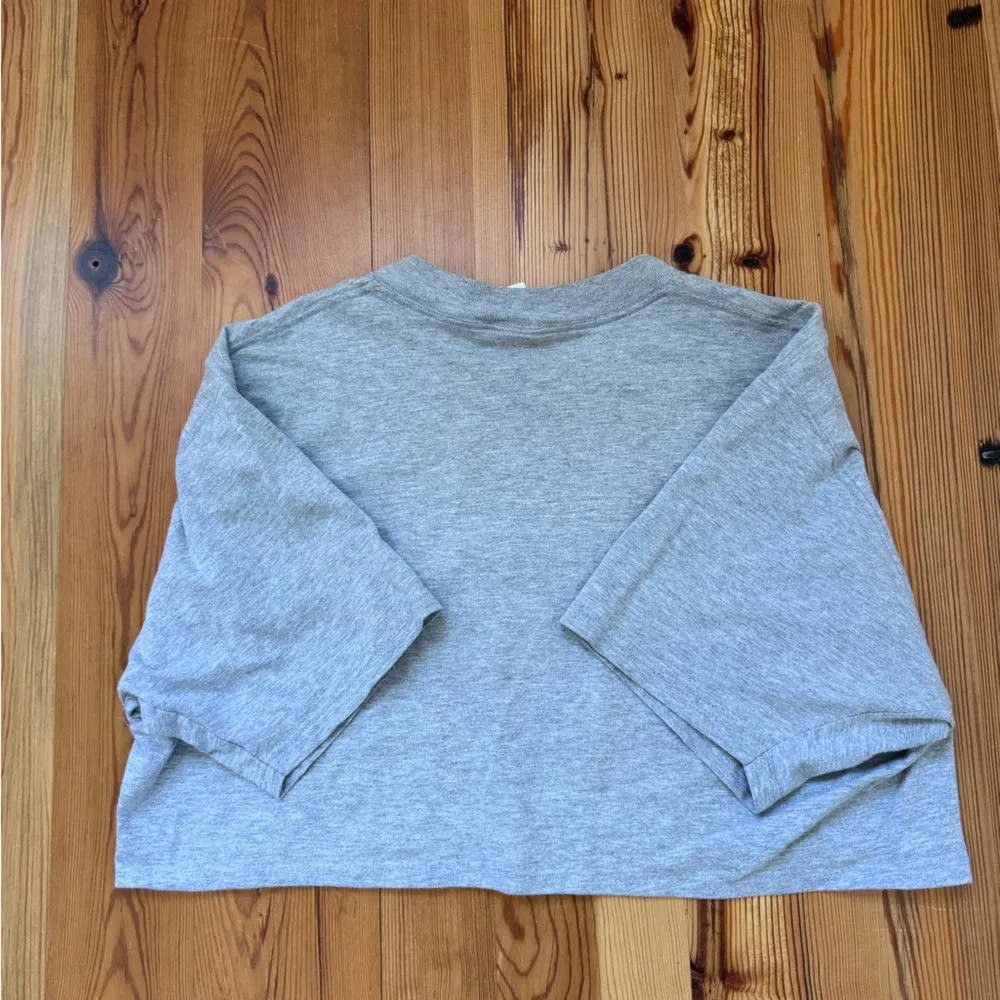 Vintage Reworked Nike Cropped T-Shirt Size XL Gray Patchwork - Image 6