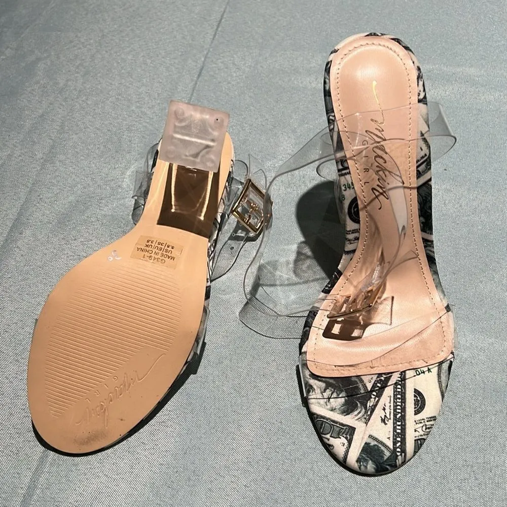 Clear Mackin Girl PVC Open Toe Ankle Strap Money Heels Size 5.5 B33 White - Image 11