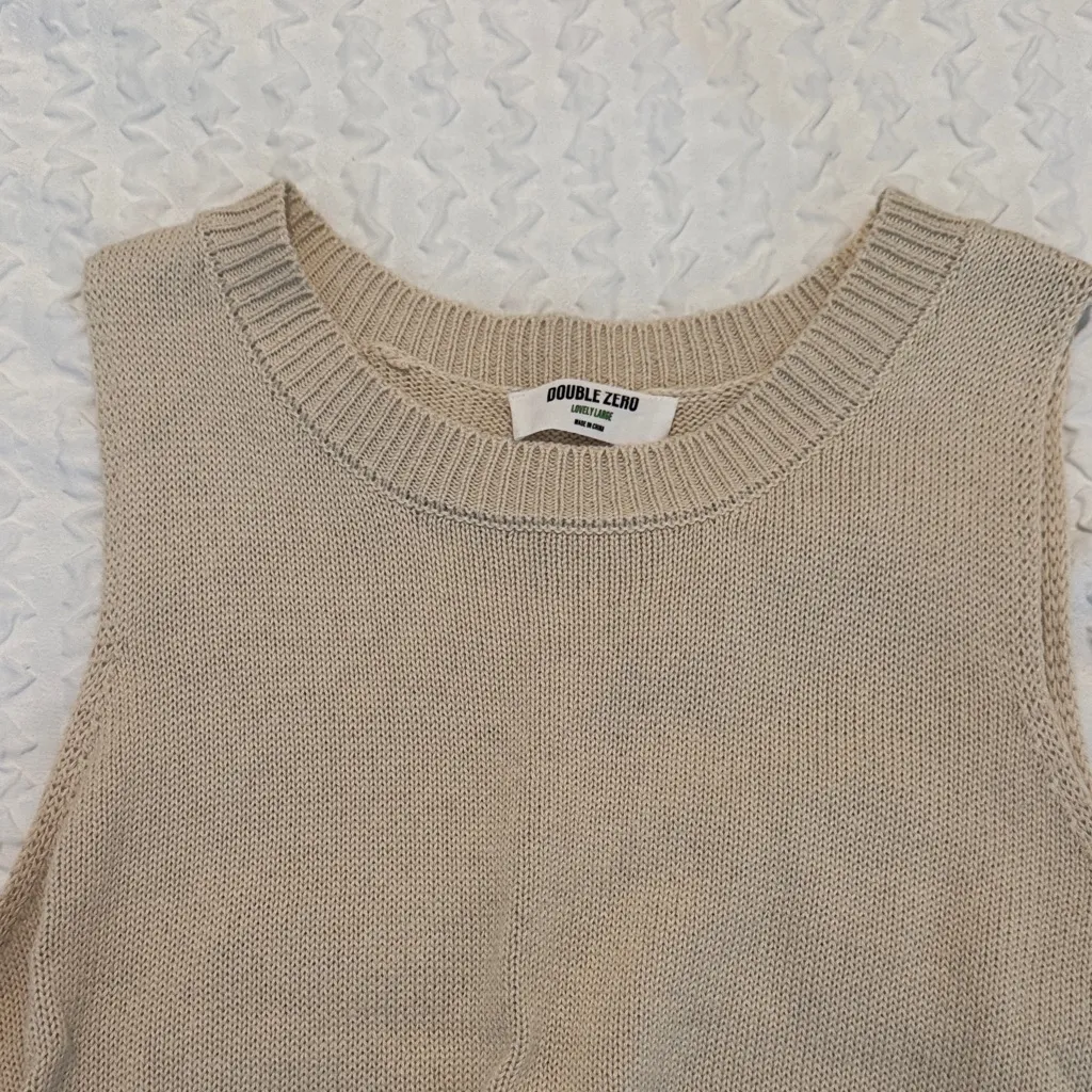Double Zero Tan Knit Tank Top - Image 2