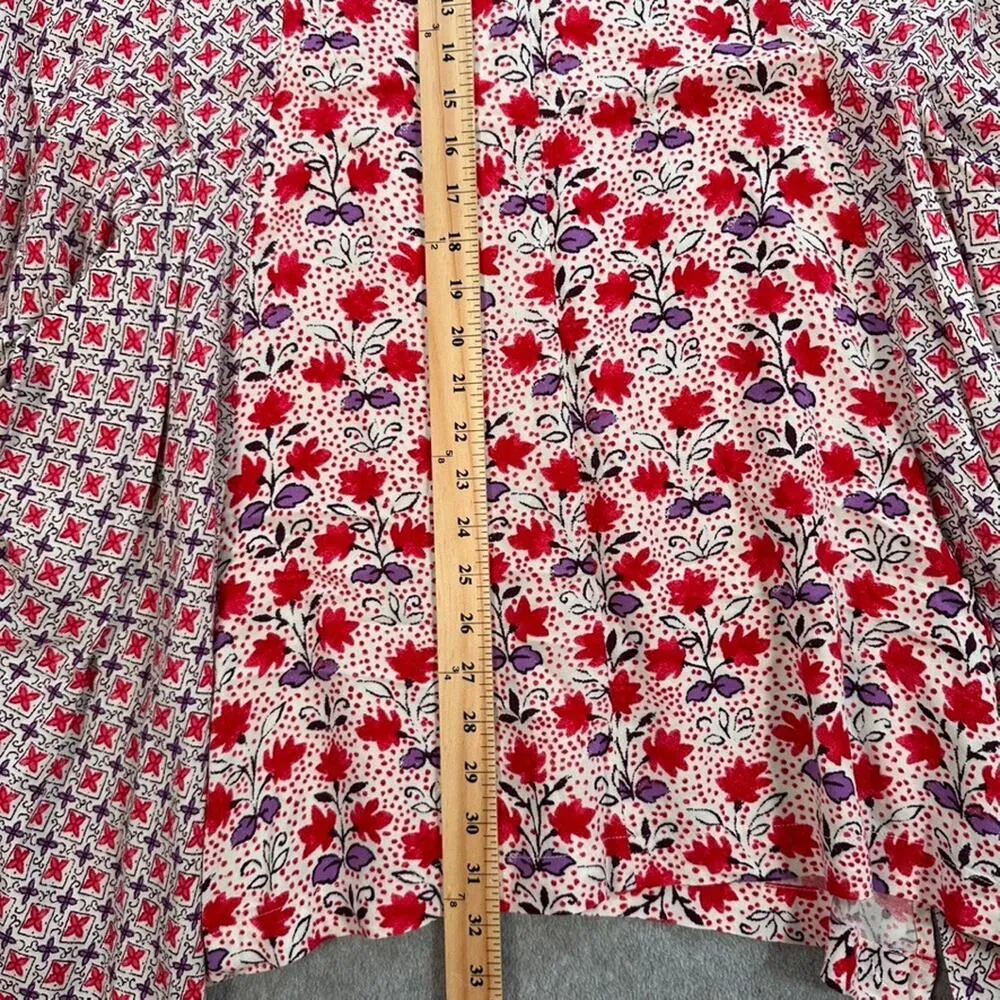 Philosophy Handkerchief Hem Dress Women's 12 Red Floral Sleeveless Pockets - Image 6