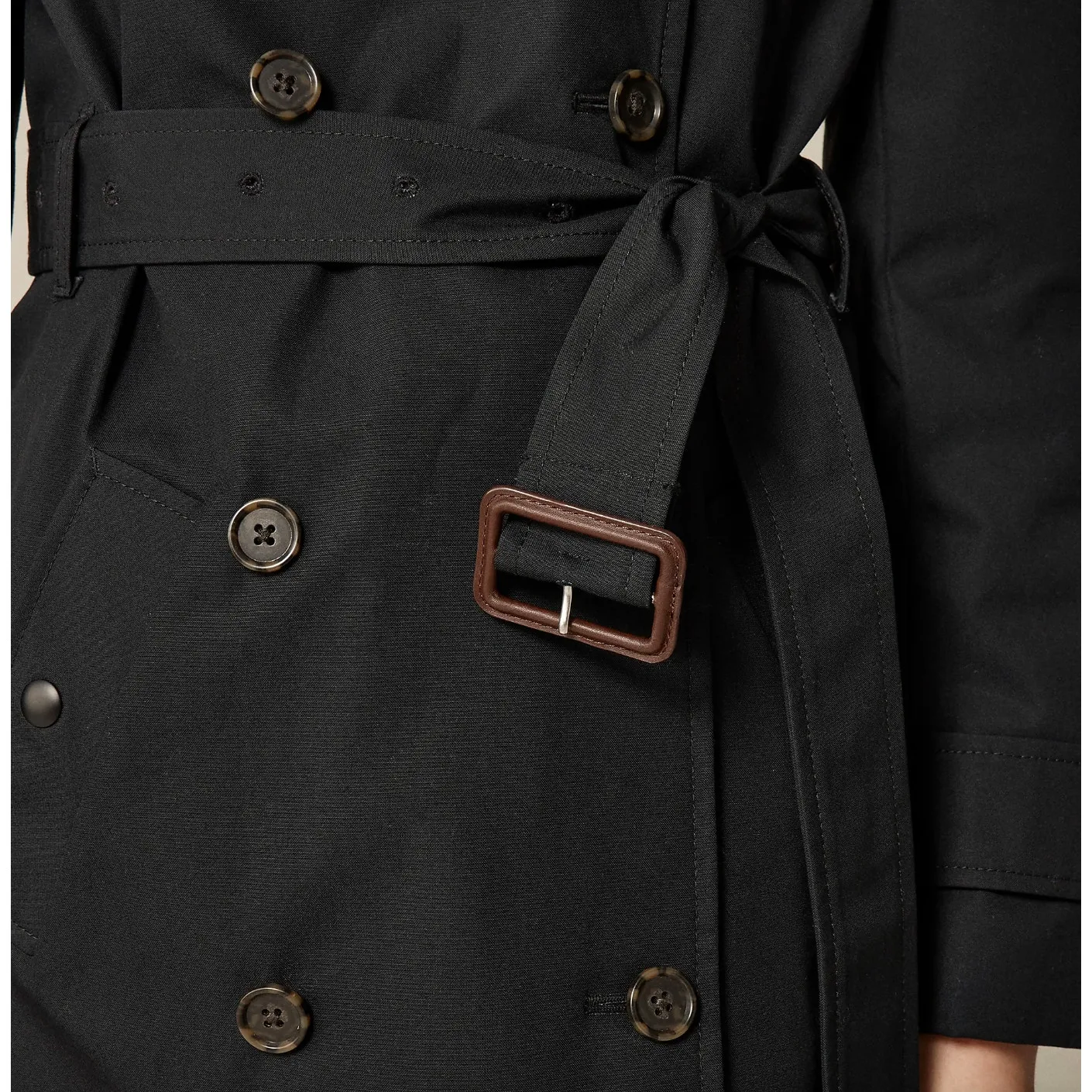 J.Crew New Icon Trench Coat Hooded Mid Length Classic Cotton Black US 4 NWT - Image 3