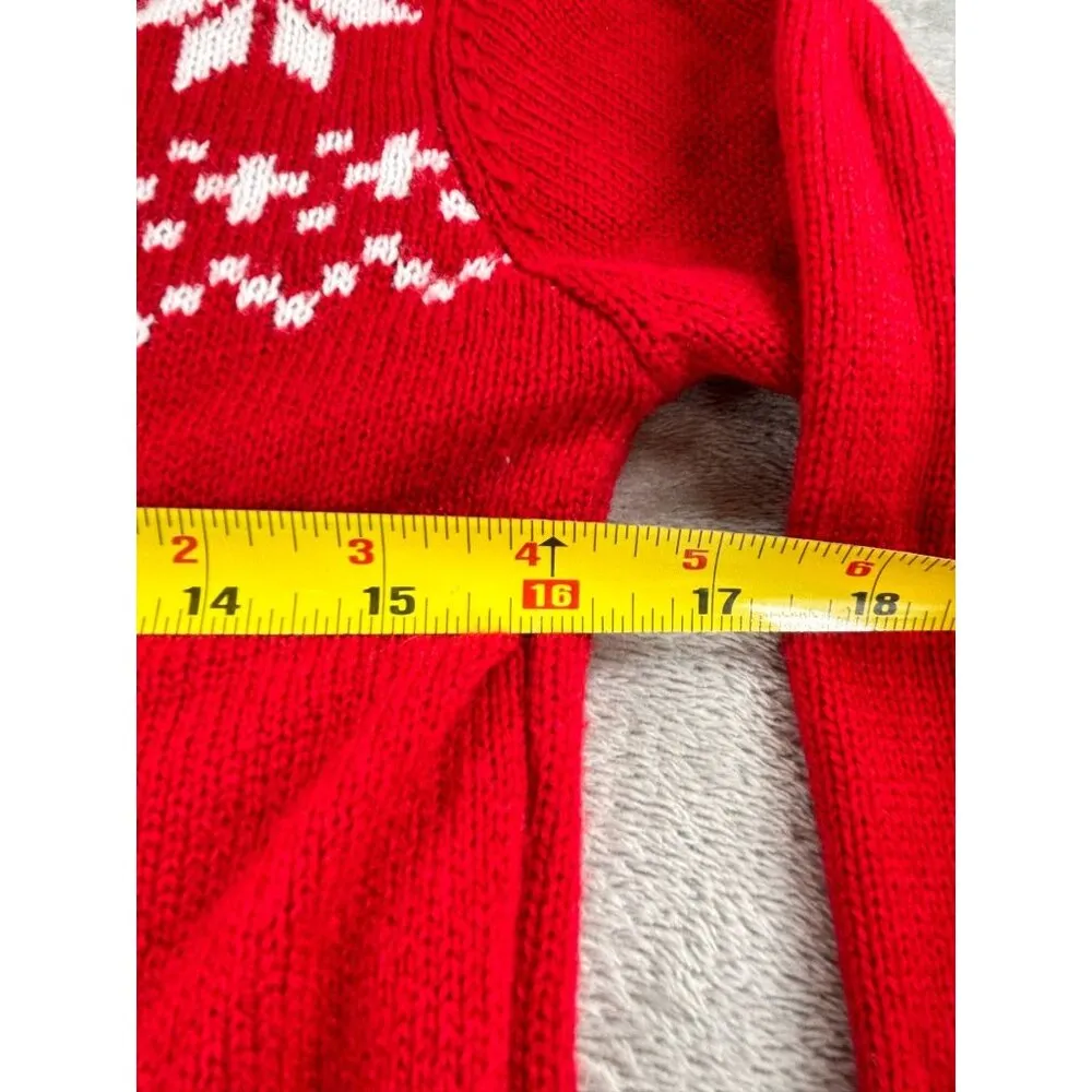 Festive Reindeer Christmas Sweater Sequin Green Trims Holiday Ugly Sweater - Image 6