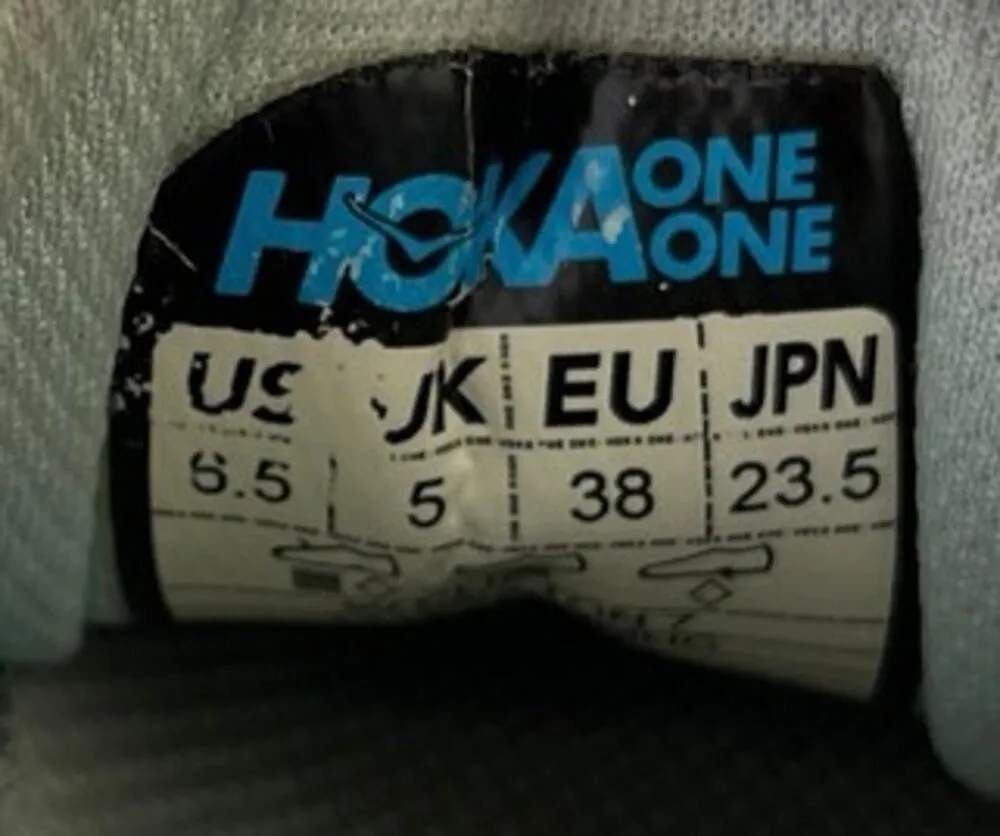 Hoka One One Clifton 7 Womens Mint/Yellow Lace Up Running Sneakers Shoes Sz 6.5 Blue - Image 5