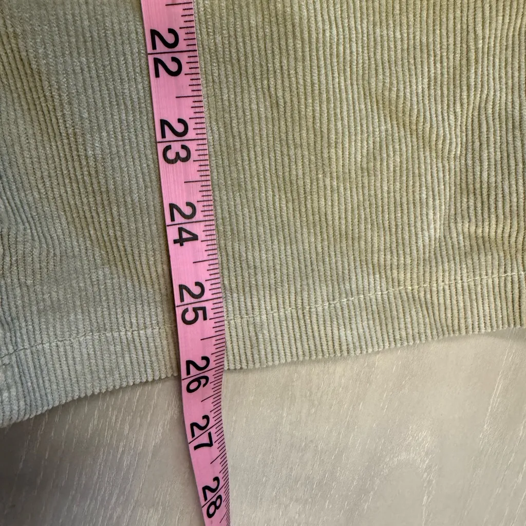 Zara Women Size 2 Sage Green Corduroy Pockets Casual Trouser Pants‎ - Image 7