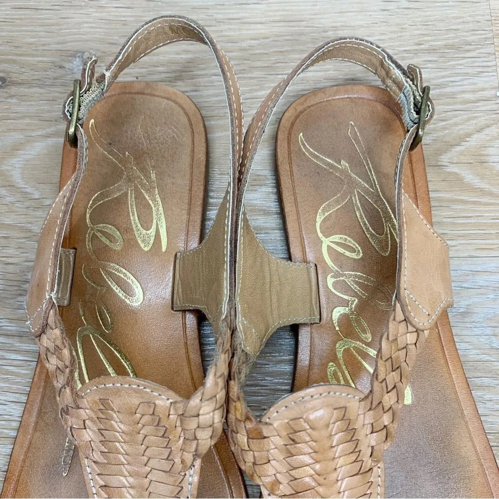 Rebels Women’s Size 7 Leather Huarache Braided Sandals Brown - Image 8