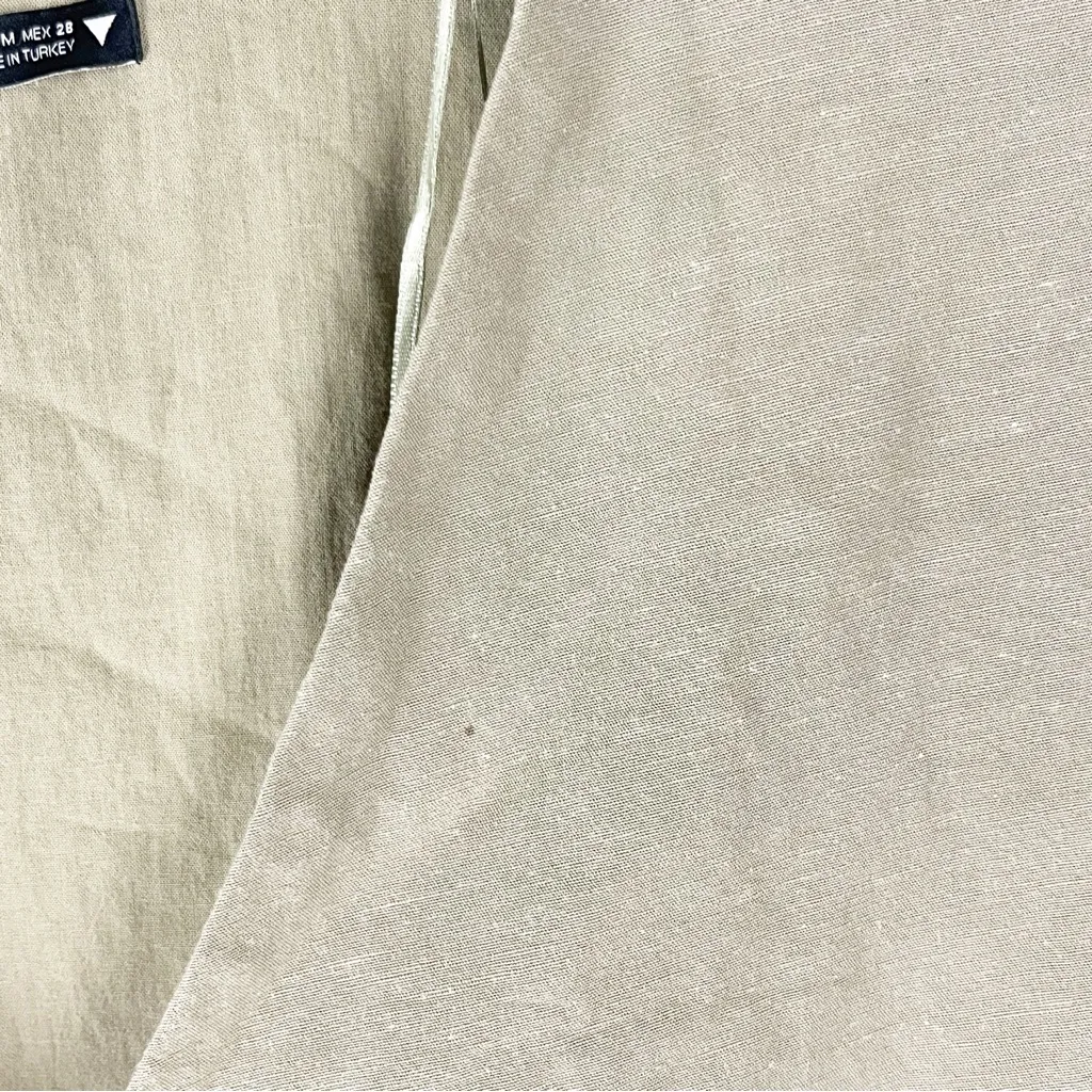 ZARA Taupe Linen Blend Front Cut-Out Sleeveless Side Zip Closure Pockets  Dress - Image 7