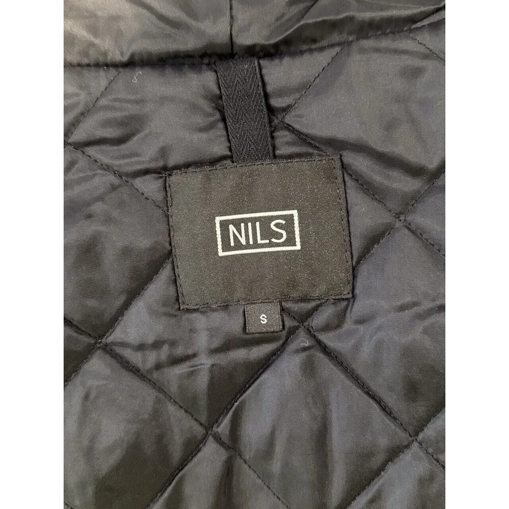 Nils Women Jacket Brown Ski Faux Fur Leopard Full Zip Hooded Lined Quilted Small - Image 3