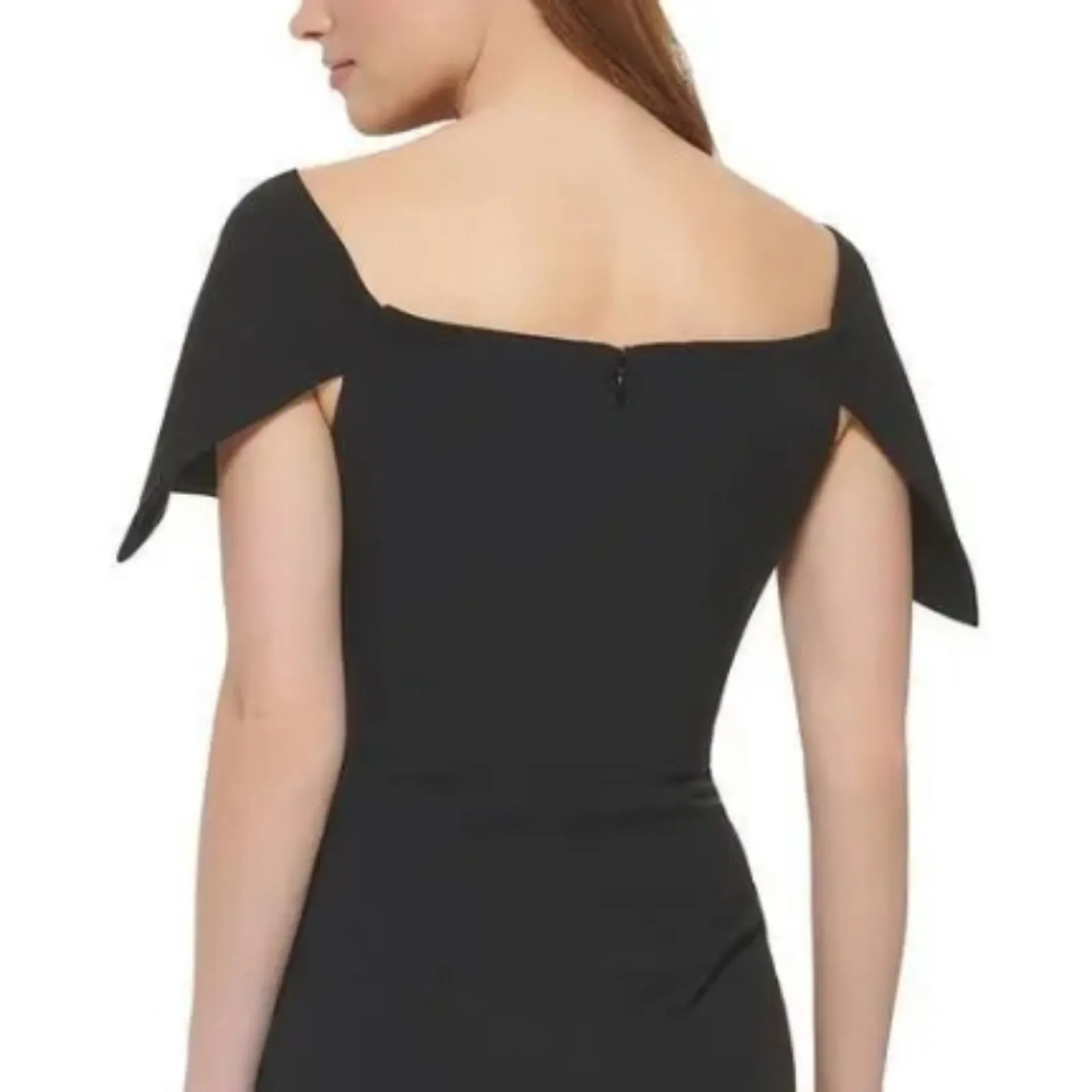 Vince Camuto Popover Cocktail Party Dress Womens Sz 2 Black Off Shoulder Formal - Image 3