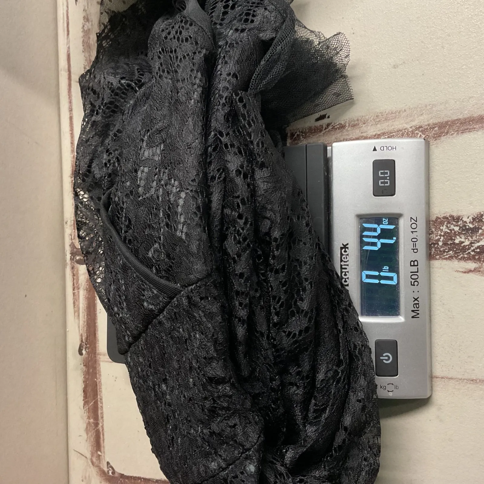 Black Lace V Neck Fit Flare Dress Tulle Hem Women's - Image 4