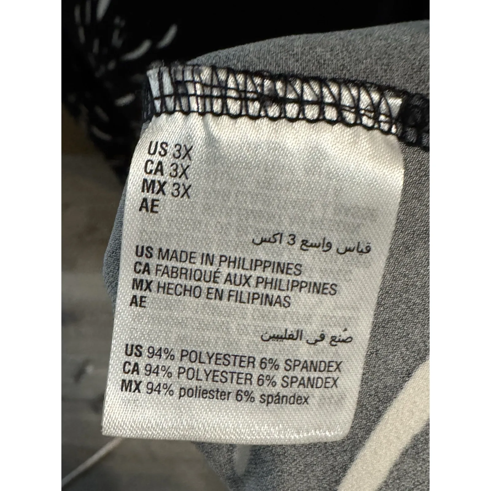 JM Collection Black And White Tunic Top 3/4 Sleeve Stretch 3X - Image 5