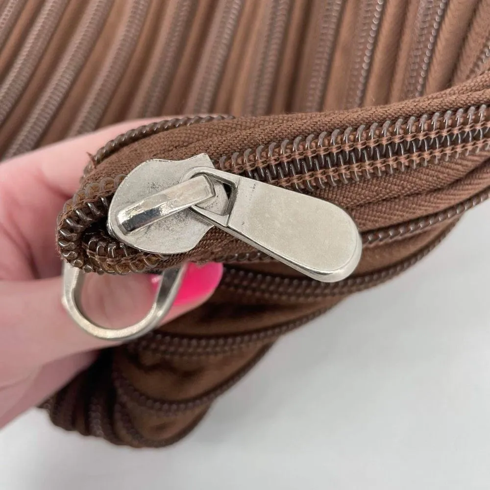 Bam Bags Unisex Nylon Zippered Purse Crossbody Tote Messenger Bag Brown Large‎ - Image 6