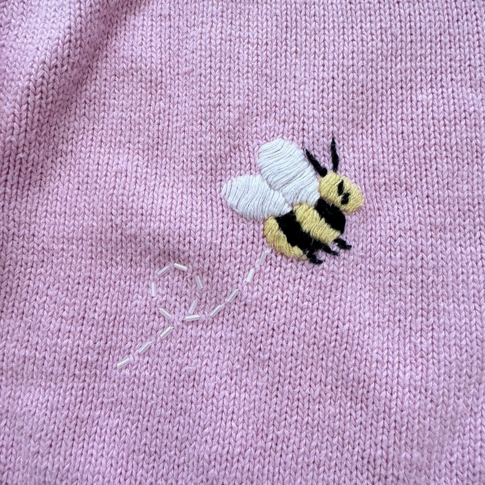 Vintage Quacker Factory Sweater 3XL Pink Easter Bunny Rabbit Cottagecore Grandma - Image 5