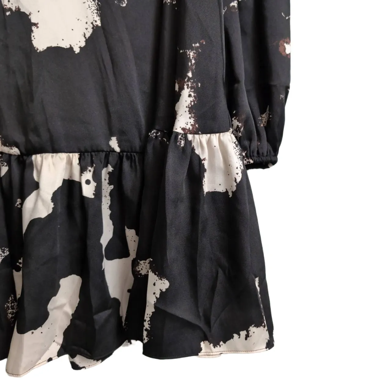 Alexis x Target Black White Abstract Print Long Sleeve Drop Waist Mii Dress S - Image 3