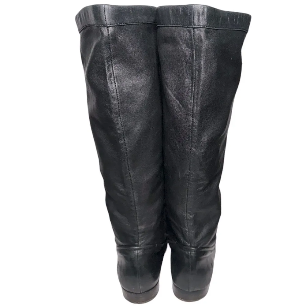 Frye  Women’s Size 8.5 Black Leather Cindy Pull On Slouchy Boots - Image 6