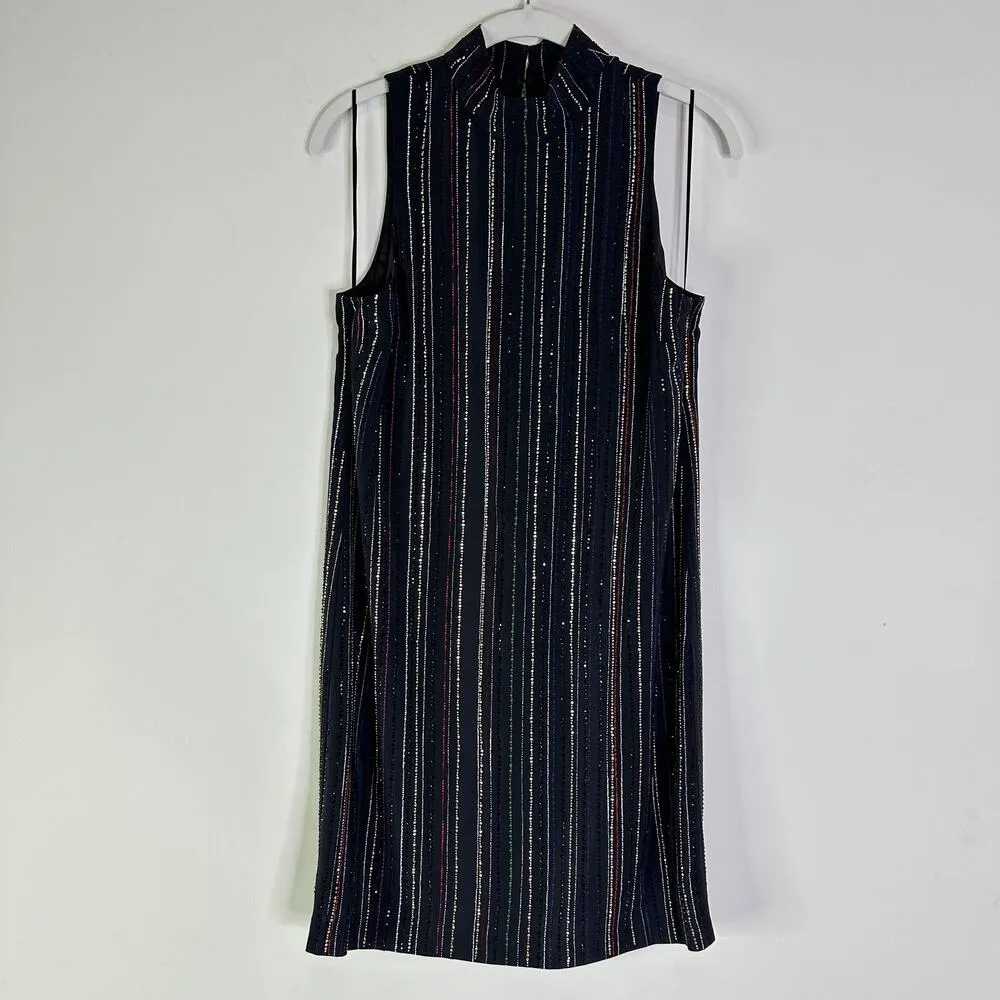 Trina Turk Logan Dress Mini Sleeveless Embellished Rainbow Stripe Size 2 - Image 2