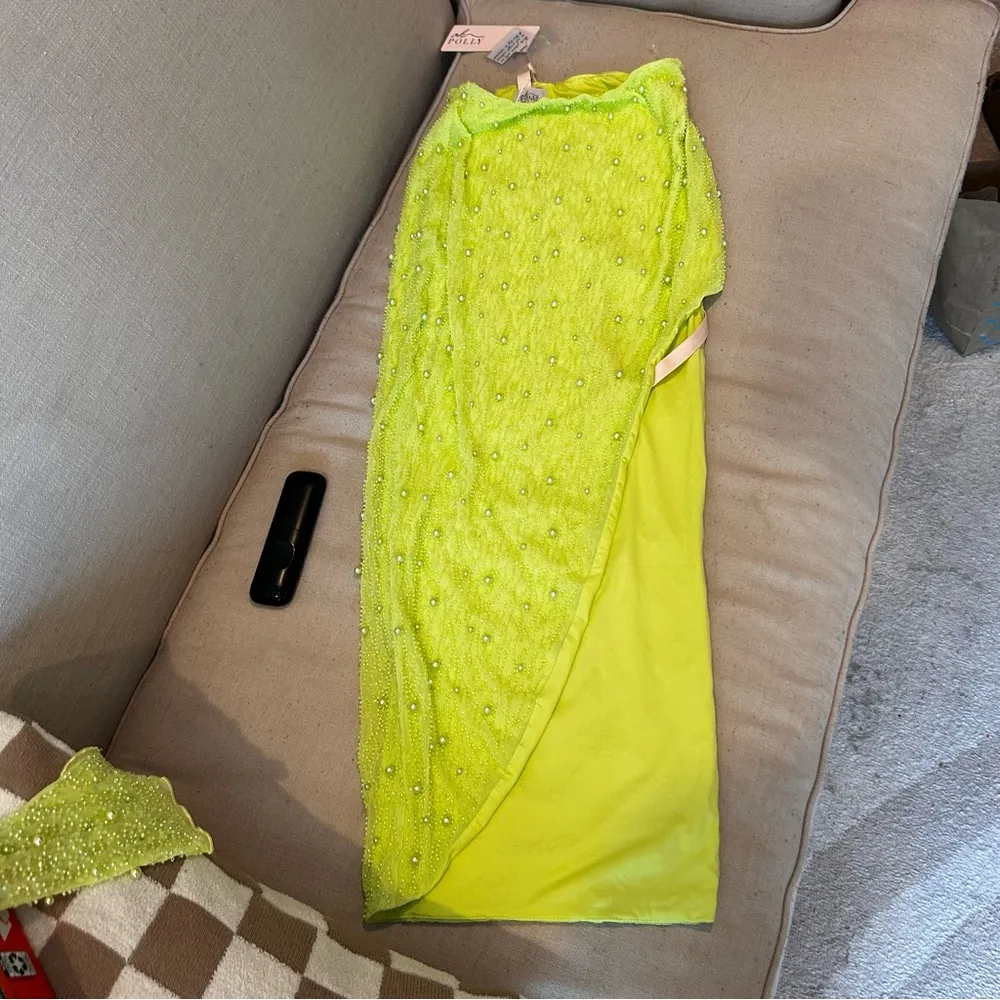 Oh Polly  Lime Beaded Crop Set - Image 10