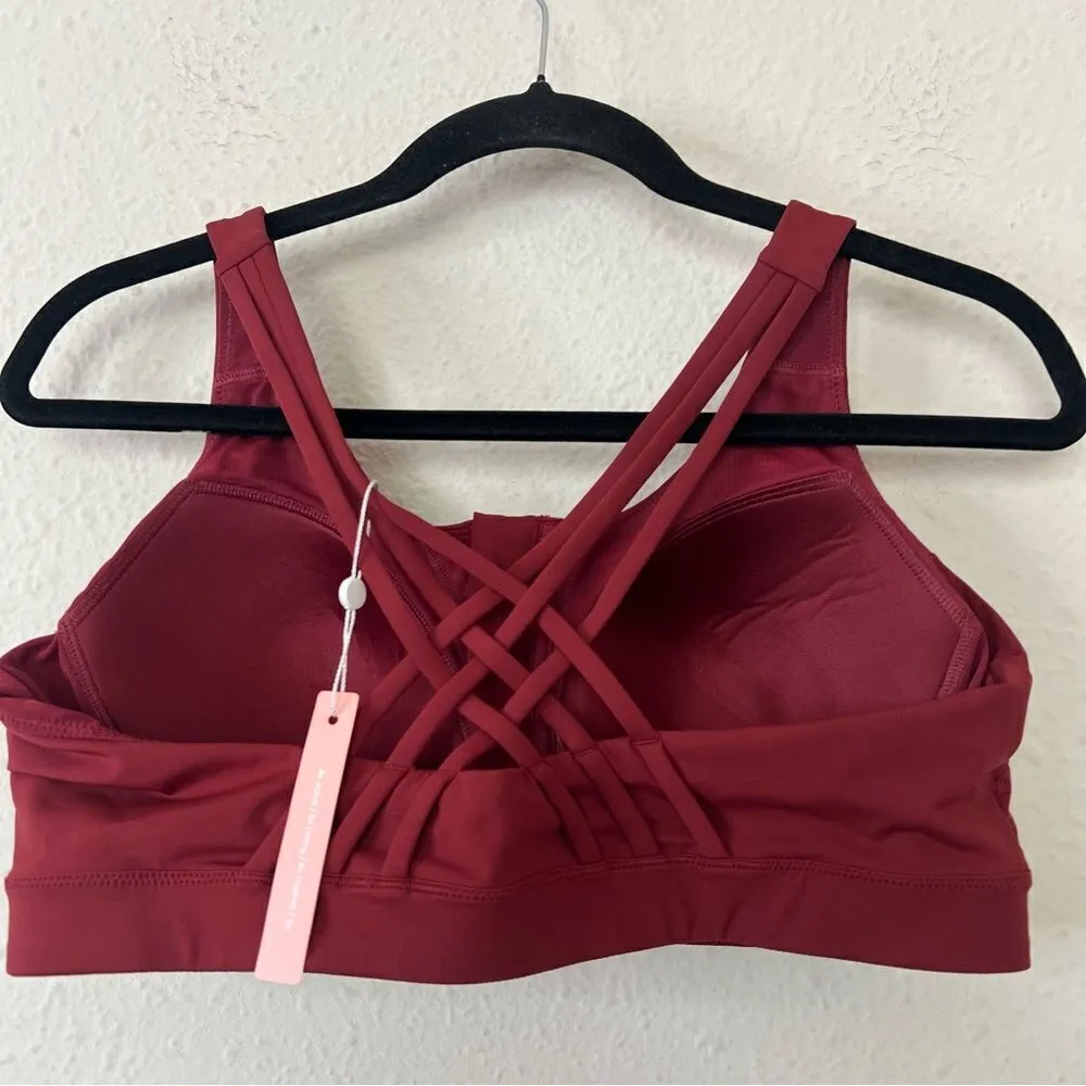 Yvette High Impact Sports Bra with Strappy Back NEW Size 12 Red - Image 7