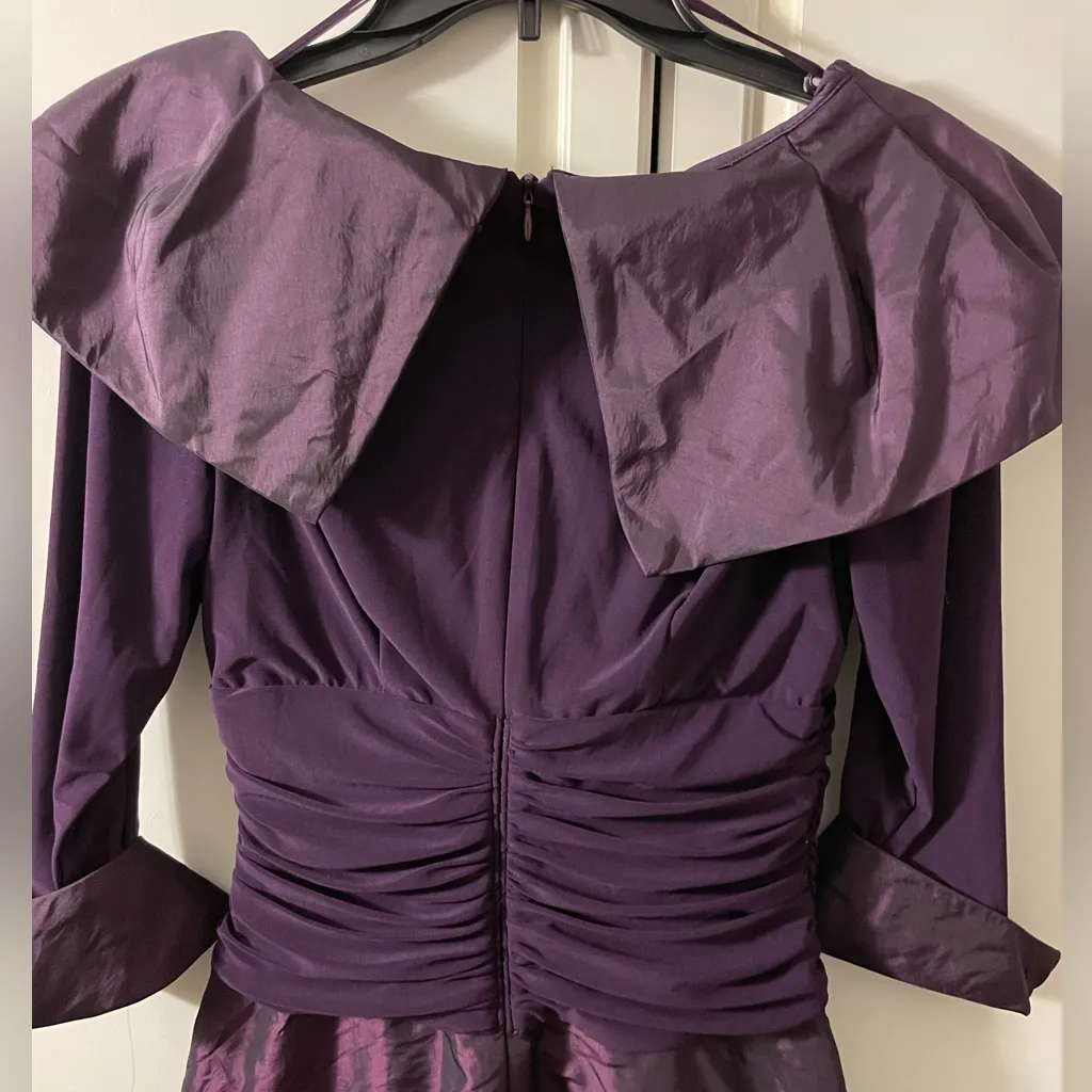 R&M Richards Women's Ruched 3/4 Sleeves Evening Dress Size 8 - Image 6