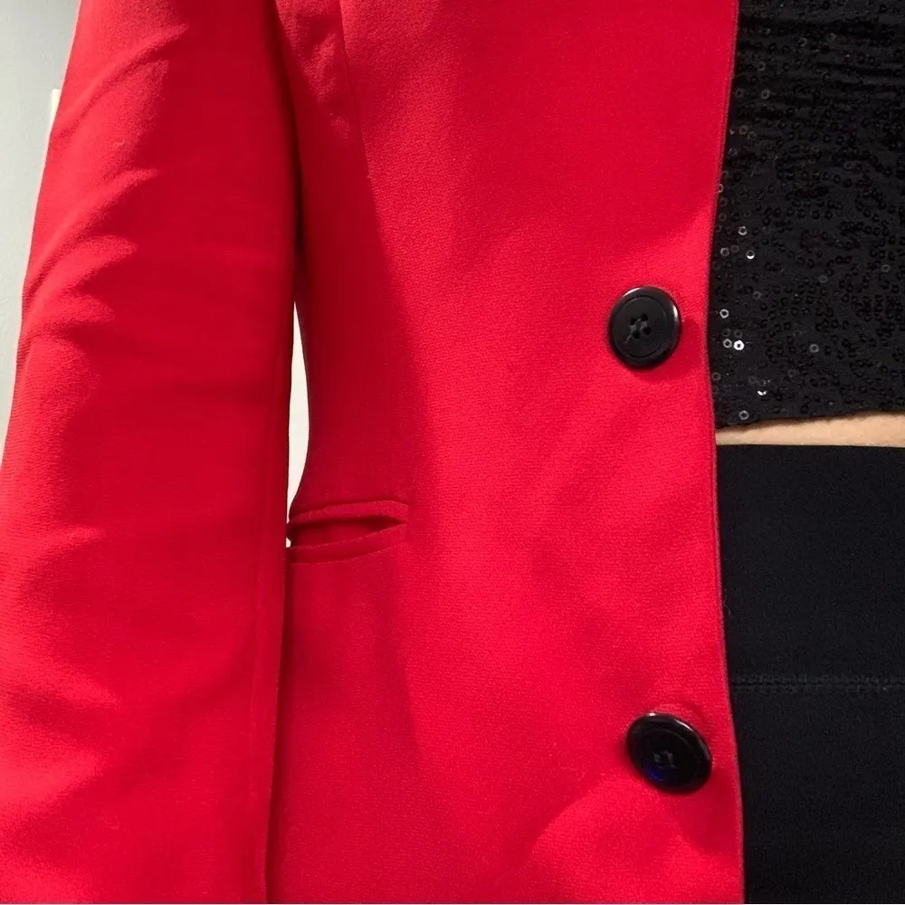 Collectibles Petite Sophisticate Vtg Red Holiday Long Sleeve Christmas Blazer 2 - Image 2