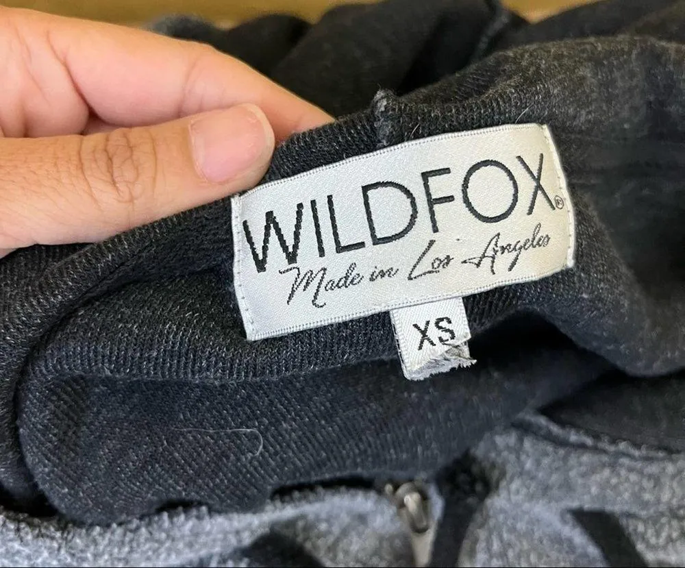 Wildfox Distressed Grey Zip Up Jacket XS - Image 7