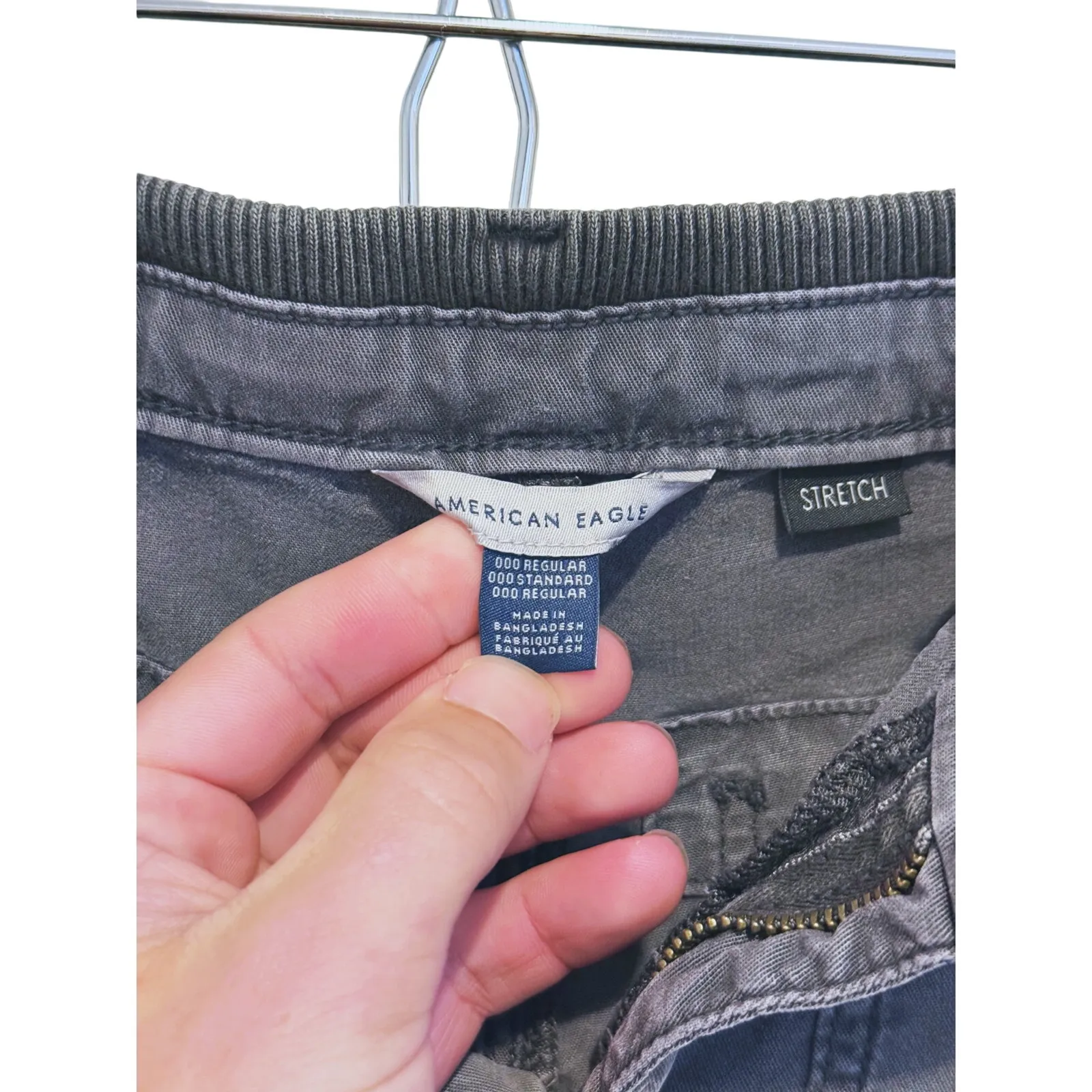 American Eagle Y2K Parachute Utility Cargo Pants 000 Gray Gorpcore Streetwear - Image 6