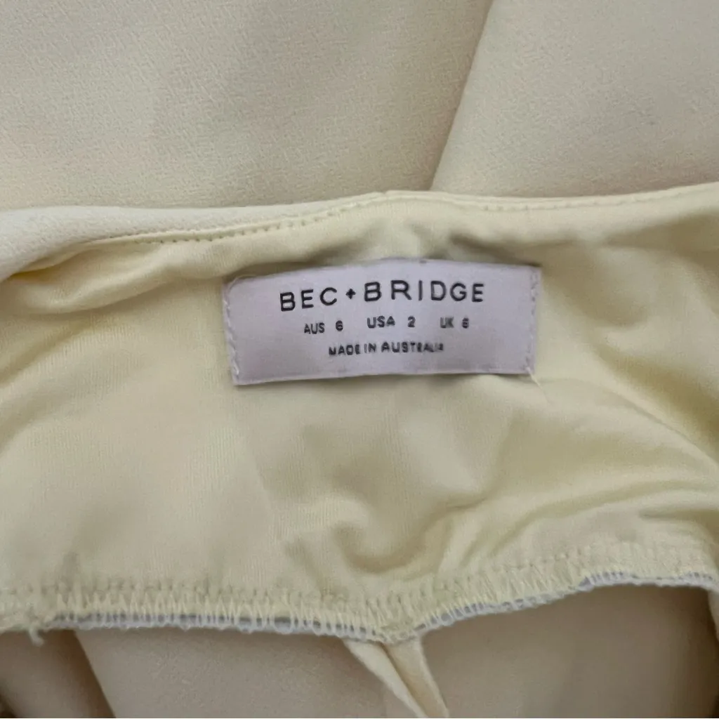 Bec + Bridge Karina Tuck Midi Dress In Butter Yellow - Image 9