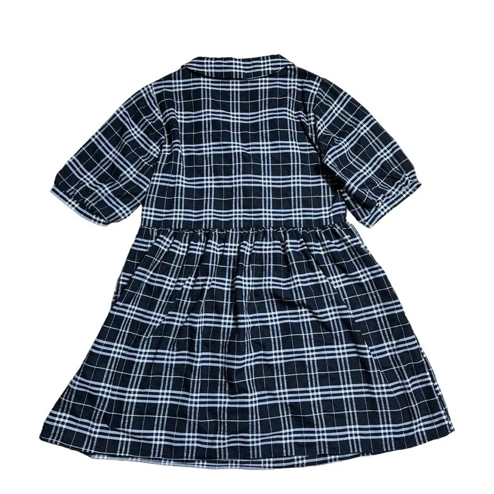 Harper Heritage Black & White Plaid Short Sleeve Mini Dress US M - Image 10