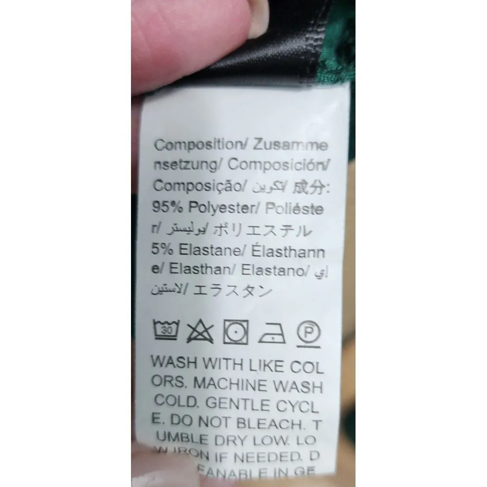 SHEIN Emerald Green Long Sleeve Crop Top with Back Tie‎ Detail Size S - Image 4