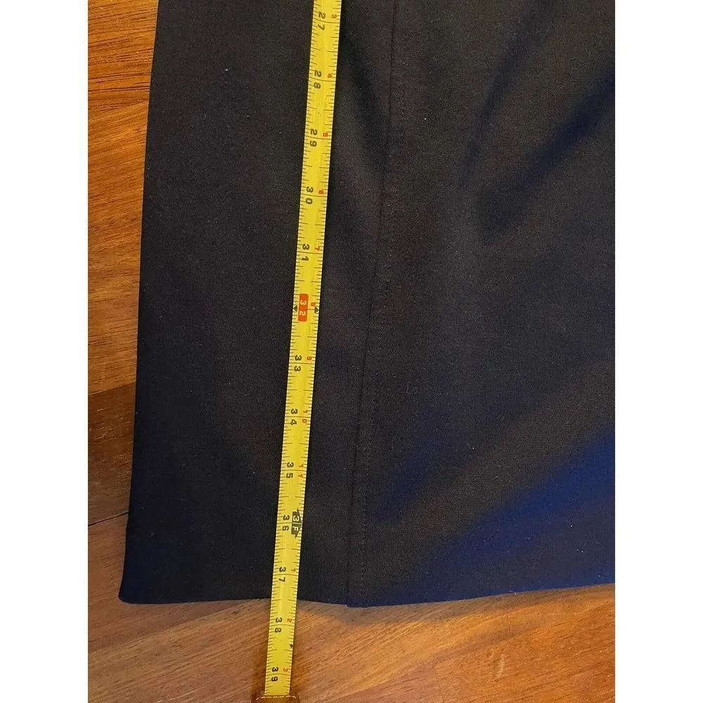 Calvin Klein Sleeveless Dress Navy Blue Womens Size 8 Gold Zipper Detail Sheath - Image 7