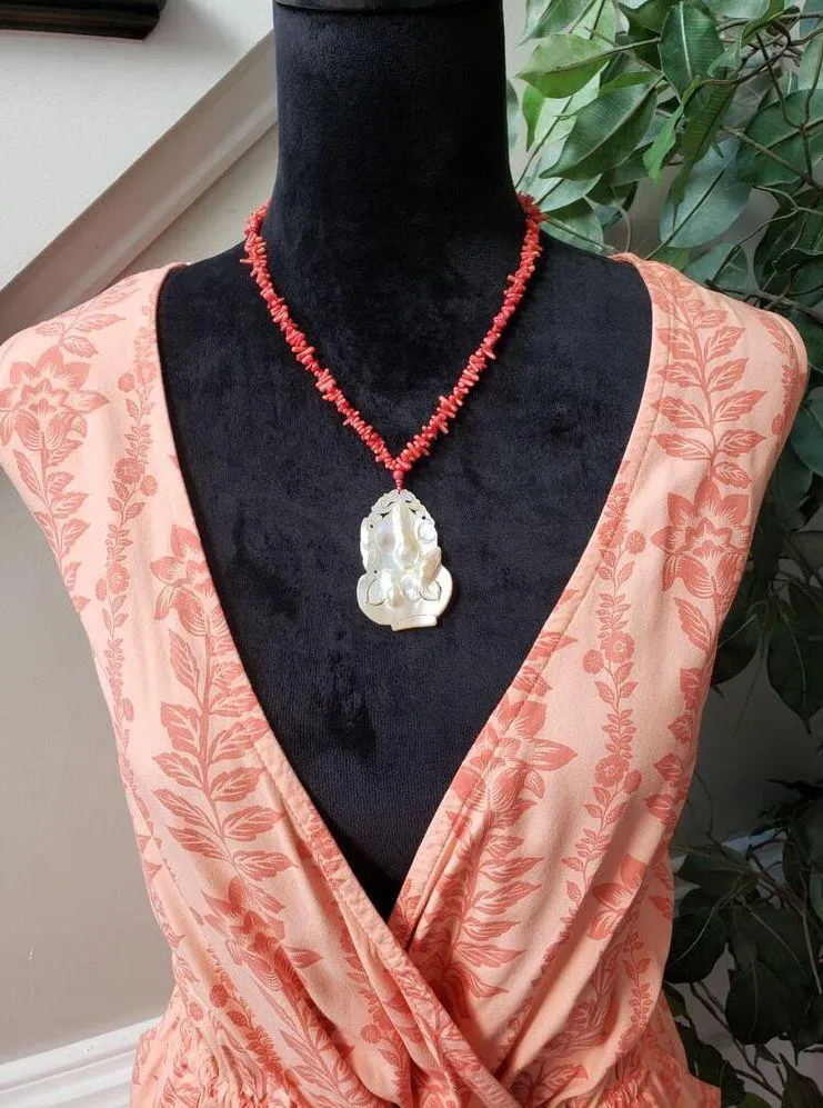 Time and Tru Knee Length Dress Women XL Orange Floral Surplice V Neck Drawstring - Image 2