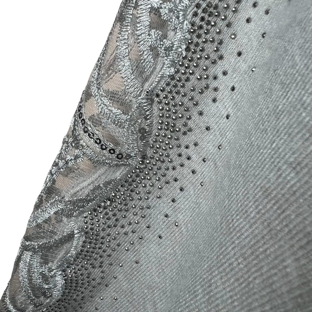 LIV MILANO Rhinestone Embellished Long Sleeve Sweater Top Dolman V - Image 3