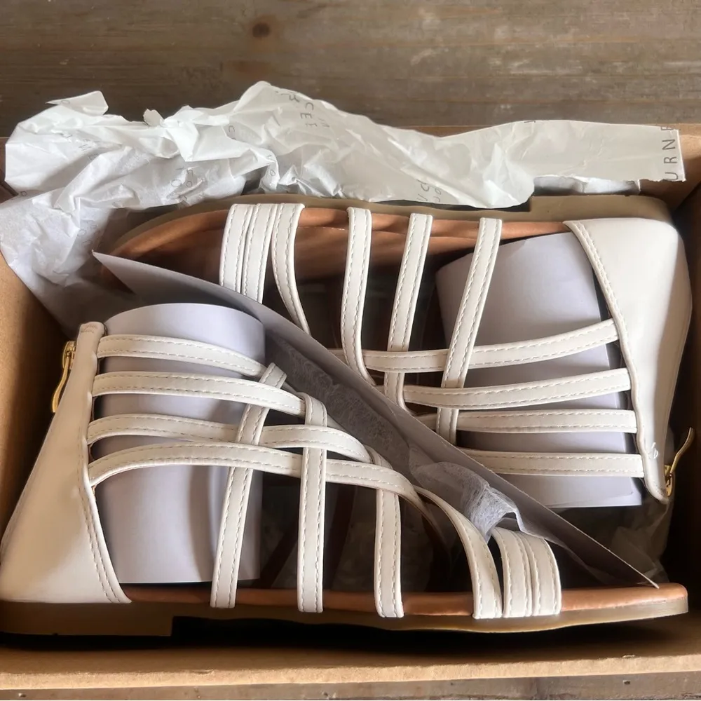 JOURNEE Collection Hanni White Women's Gladiator Shoe Size 6.5 #B1407A - Image 11