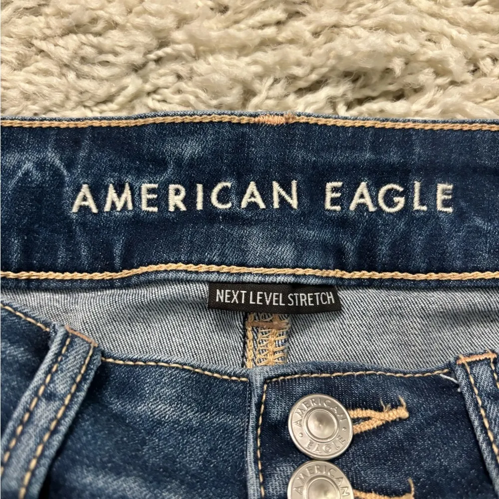 Blue Denim Jeans Cut Off Raw Hem Size 4 - Image 10