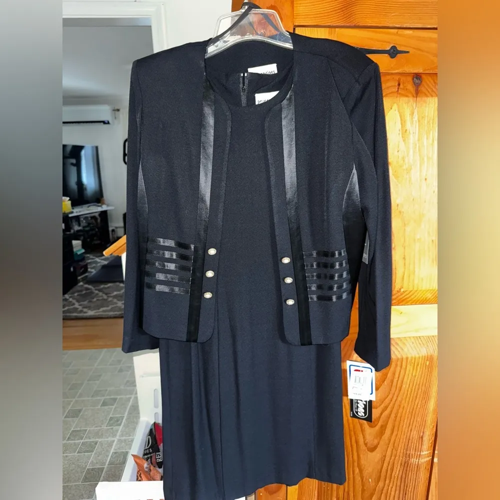 Vintage Elegant Black Women's set Jacket and Dress - Image 9