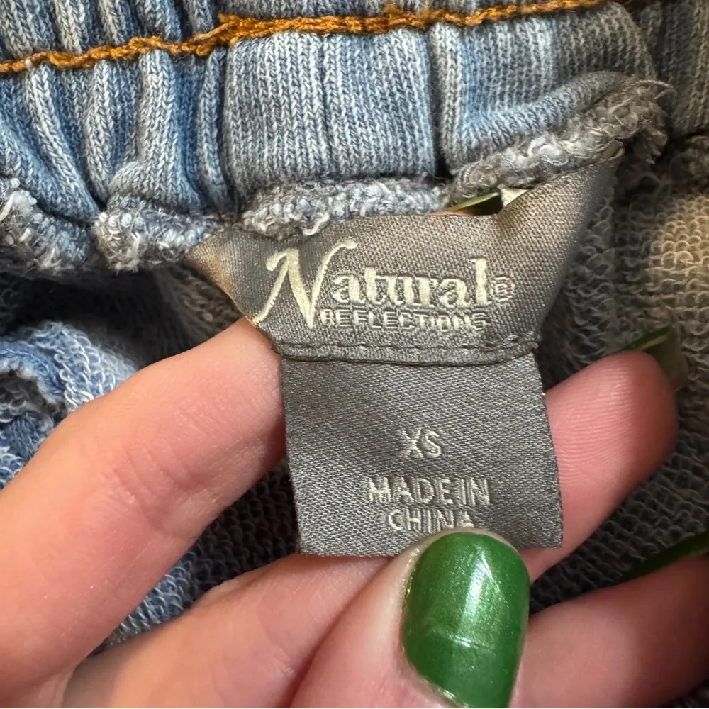 Natural Reflections Bass Pro Shops Denim Sweat Shorts Lounge Pull On Drawstring - Image 4