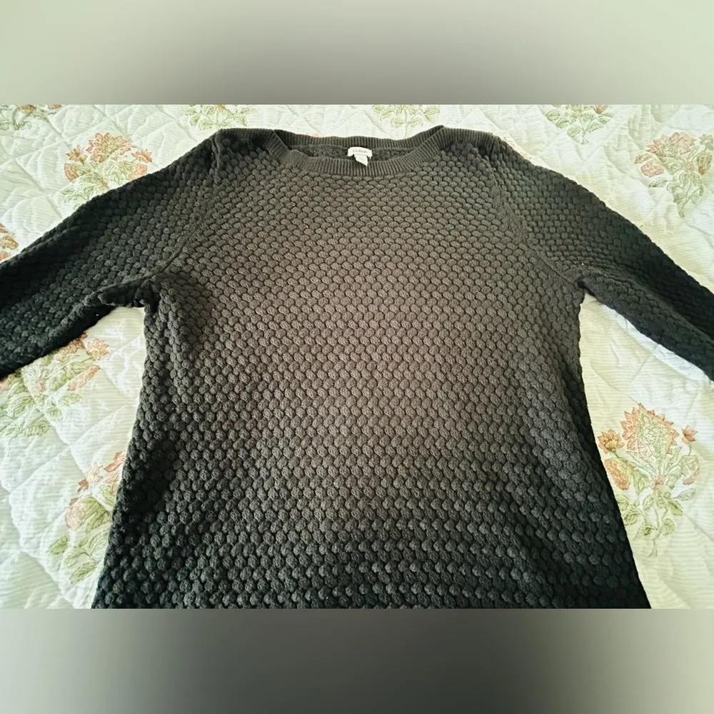 LL BEAN 100% cotton black women sweater size 1x - Image 3