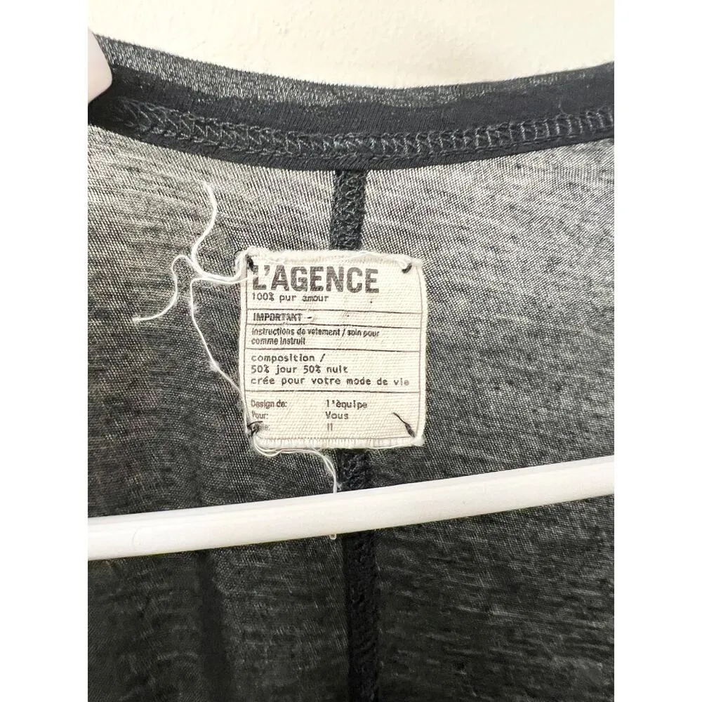 L'Agence 100% Cotton Sleeveless Scoop Neck Tank Top Black Women's Size S - Image 2