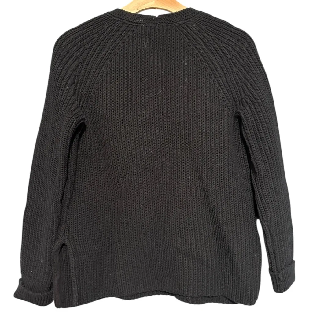 Rag & Bone/JEAN Women’s Size XS Black Ribbed V-Neck Heavy Ribbed Knit Sweater - Image 3