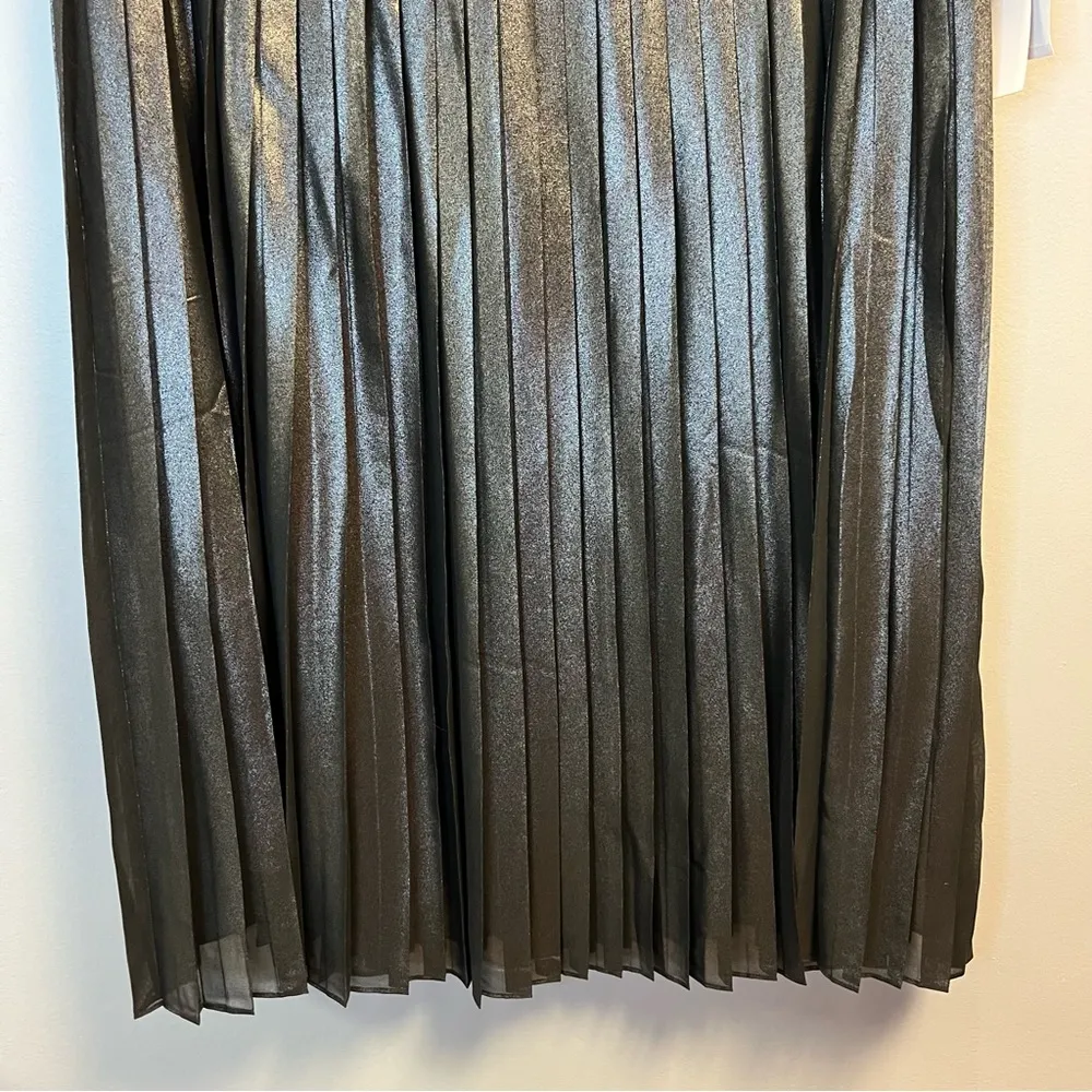 Liz Claiborne Career Skirt Gunmetal Gray Sparkly Pleated Skirt Sz XXLT NWT - Image 4