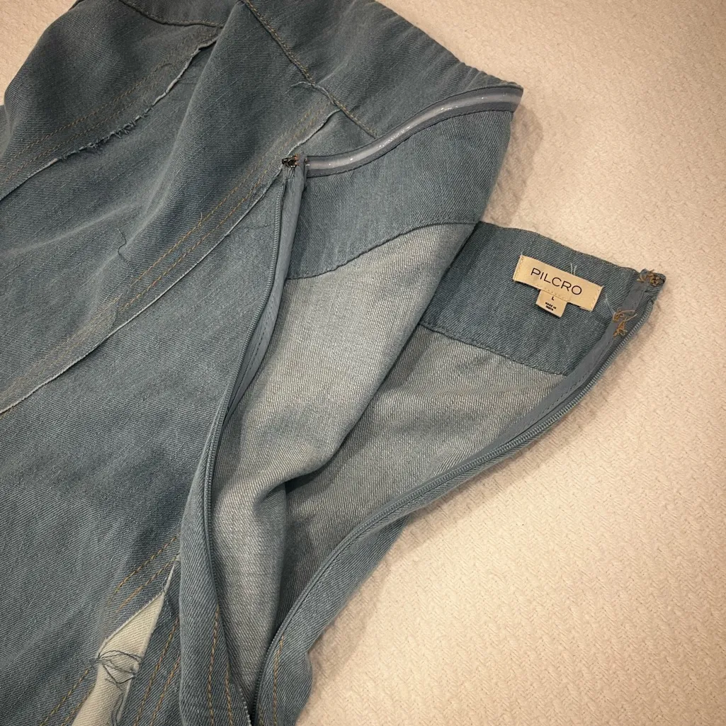 Pilcro Strapless Denim Western Festival Mini Dress Size Large - Image 6